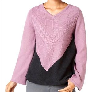Style & Co Purple & Black Sweater